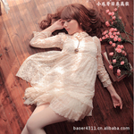 2011秋装新款 清凉立体小花纯色打底吊带连衣裙 2-1545杏