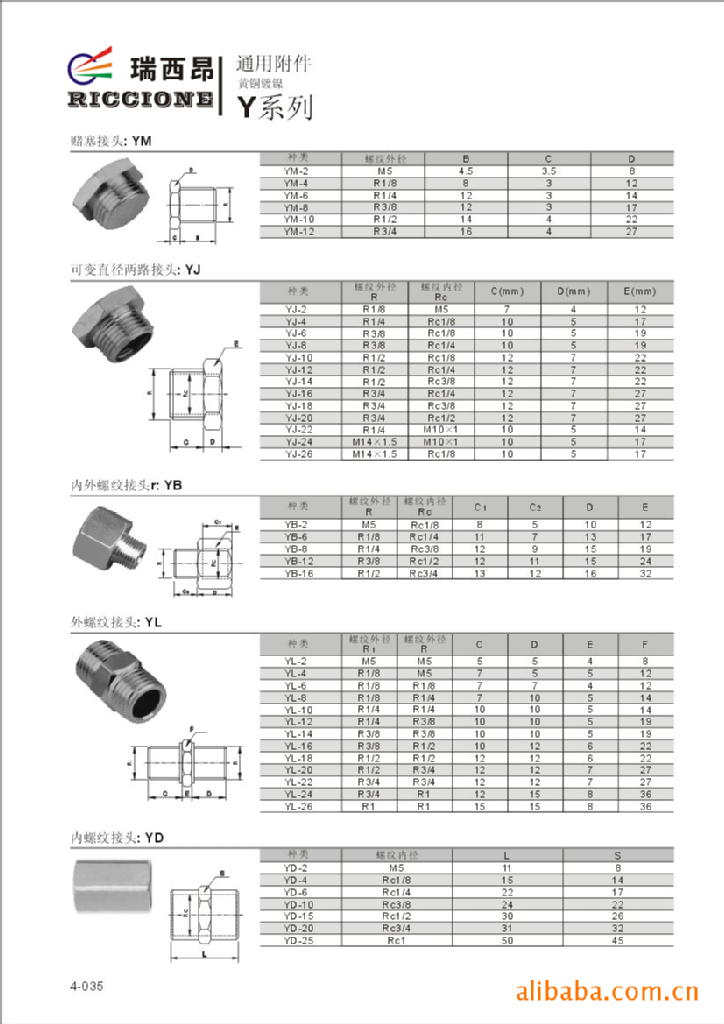 快速接头(Y系列)、气动元件 _ 快速接头(Y系列