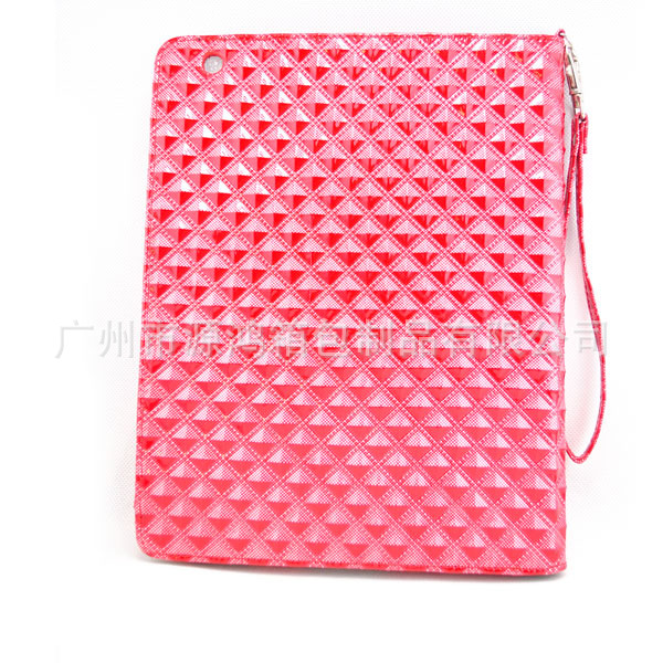 【钻石纹立体纹路 苹果ipad2智能皮套\/智能支架