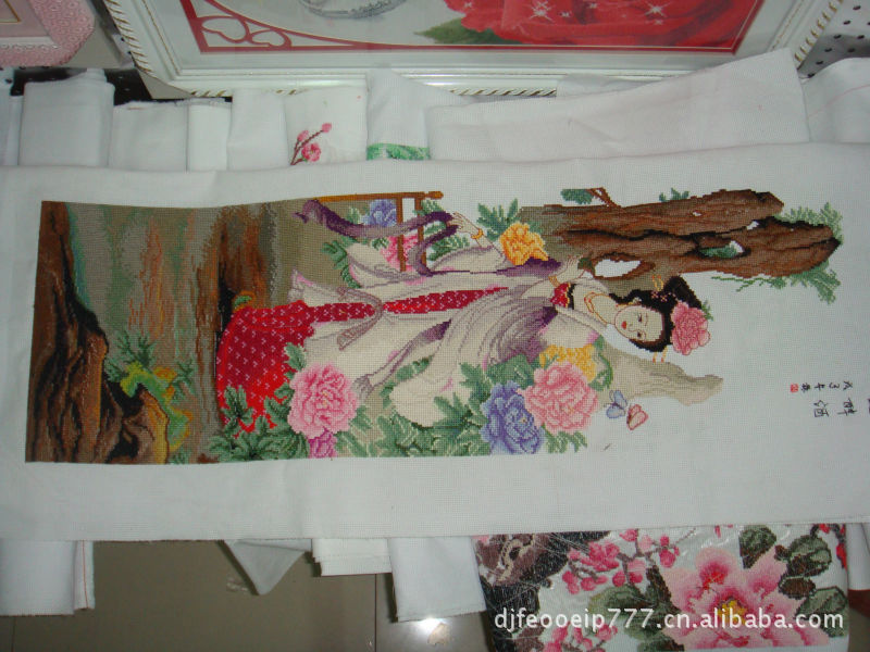 电脑十字绣<em>成品</em> <em>四大美女</em>11CT 十字绣钱包 香