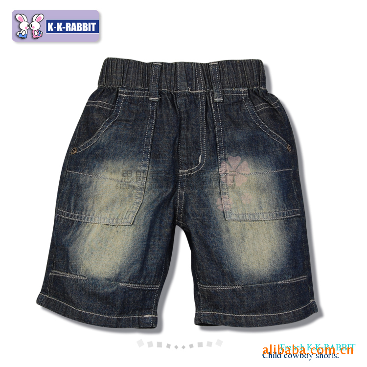 011夏装新款 法国KK兔 童装<em>短裤</em> <em>童牛仔短裤</em> 