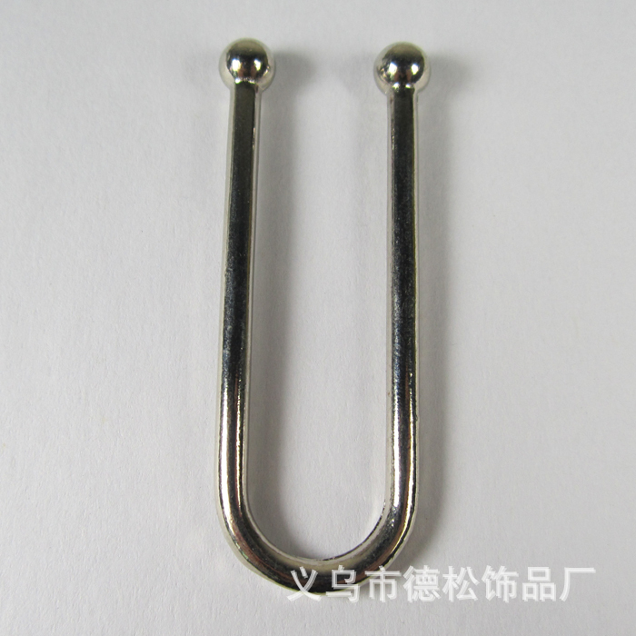 供应U型铁线扣五金配件,内径4.3CM,U形异性箱包开口铁线扣批发