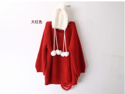 【LYS260<em>韩版</em>乞丐装<em>个性</em>破洞<em>毛衣</em> 新款时尚外