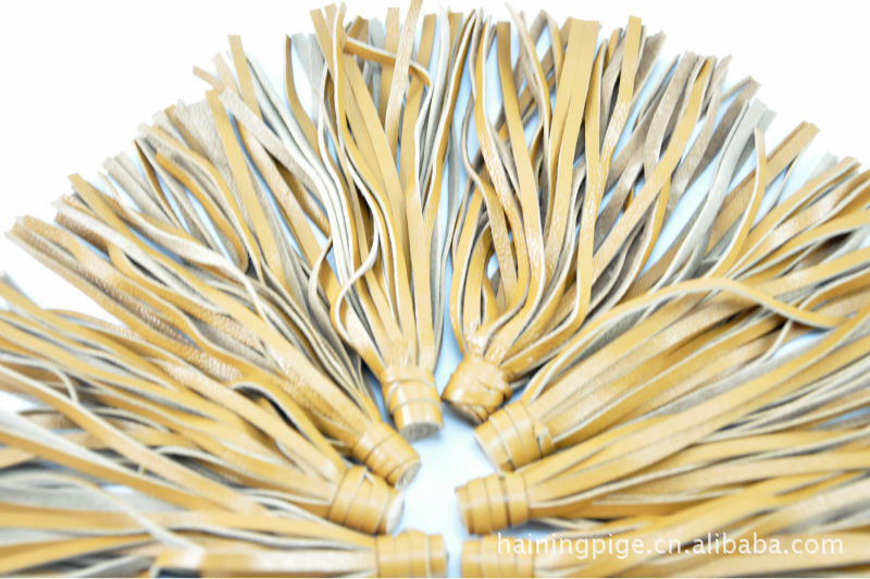 【厂家供应各种真皮流苏 绵羊皮流苏 真皮皮条