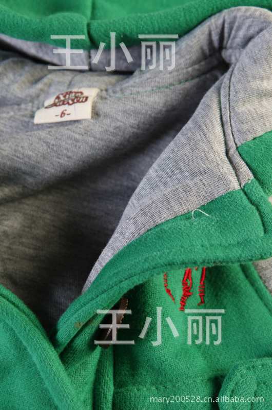 【<em>批发</em>供应小<em>大人</em>绿色款儿童保暖时尚连帽小马