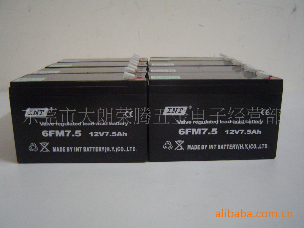 12V 7.5AH蓄电池(INT牌)免维护 UPS蓄电池、