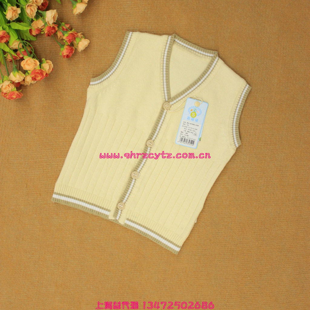 之初婴儿婴童装11年秋冬款开扣马夹毛线衣19