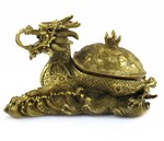 黄铜大开盖龙龟--铜开盖龙龟烟缸--铜烟缸