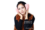efashionfur厂家直销保暖心形皮草兔毛耳捂