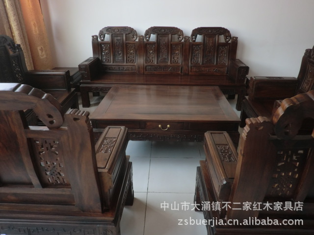 【鸡翅木沙发成套红木家具】