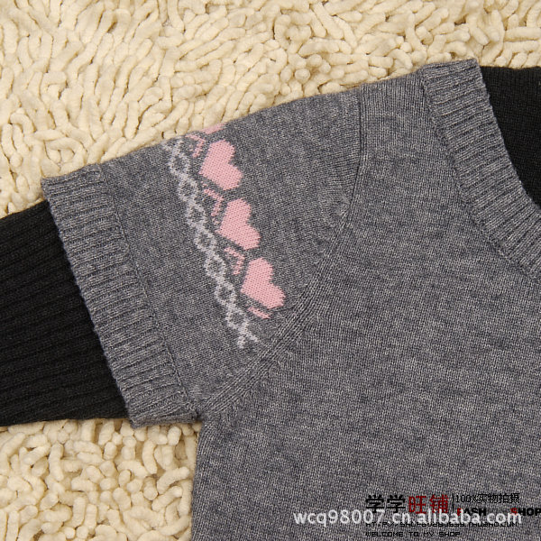 E卡通女童<em>毛衣</em>小猫图案<em>儿童羊绒</em>衫中<em>长款</em>女童