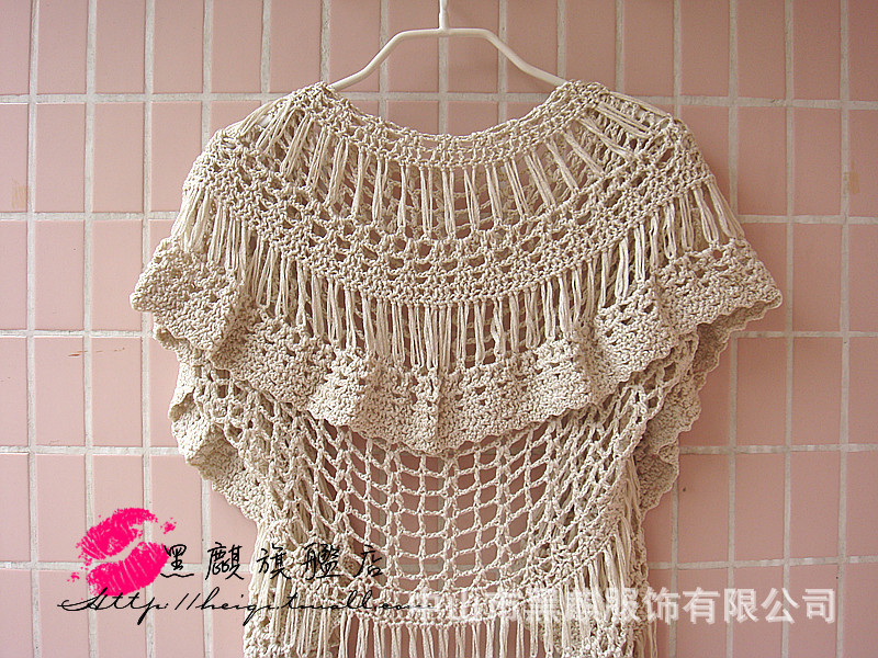 【诚招代理 厂家直销 秋季新款 <em>手工钩织</em> 披肩马