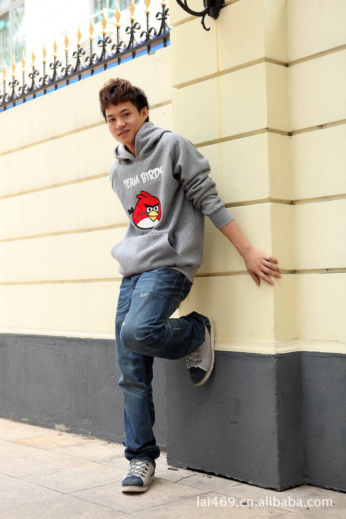 【2011外贸新款男装 开衫抓绒韩版连帽卫衣男