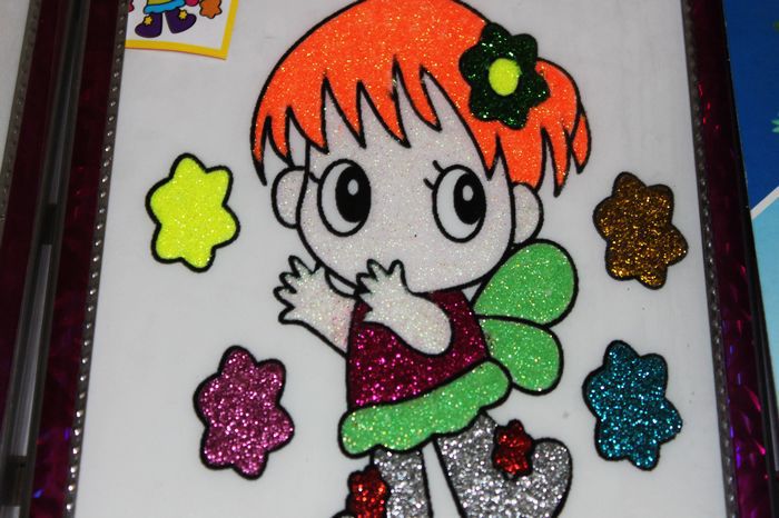 美术颜料-全年厂家直销儿童金粉画 美术用品批发 书法 绘图用品 美术颜料-美术