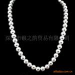 NA022-3 8mm佛珠项链 925银 项链 银 项饰 批发 订做
