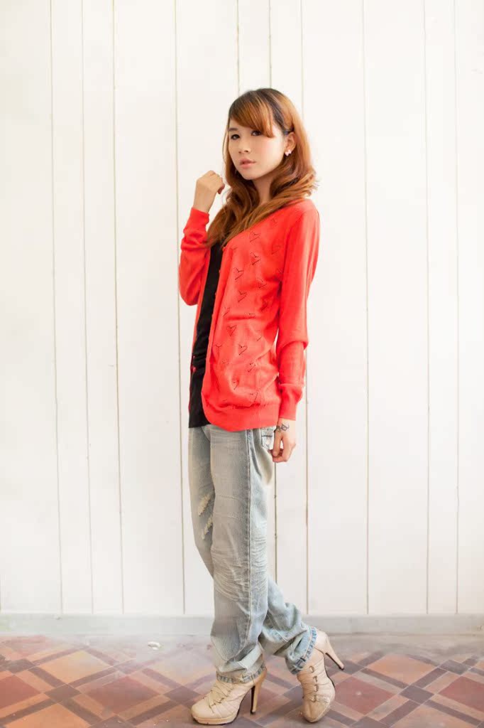 【2011秋装新款韩版女装多色百搭<em>溥</em>款镂空针