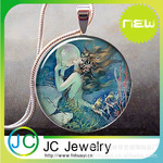 供应玻璃吊坠The Mermaid's Pearl art pendant charm