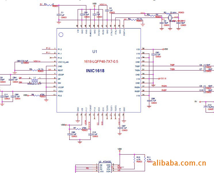 电子元器件 集成电路/ic inic1618l(usb2.0 sata移动硬盘(图 图集