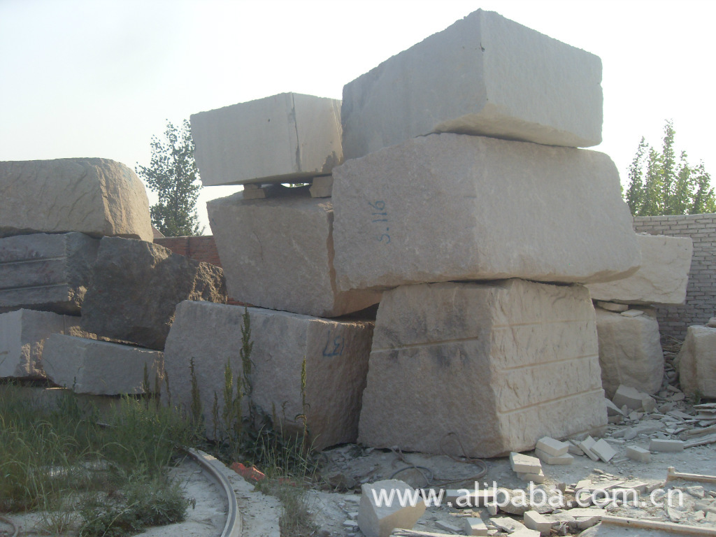 国明石材加工各种规格花岗岩 山东白麻 火烧板