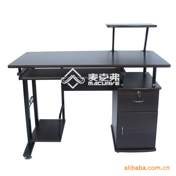 【W-8201黑图纸台式胡桃电脑桌办公桌写字台7110a4打印a3家用打出图片