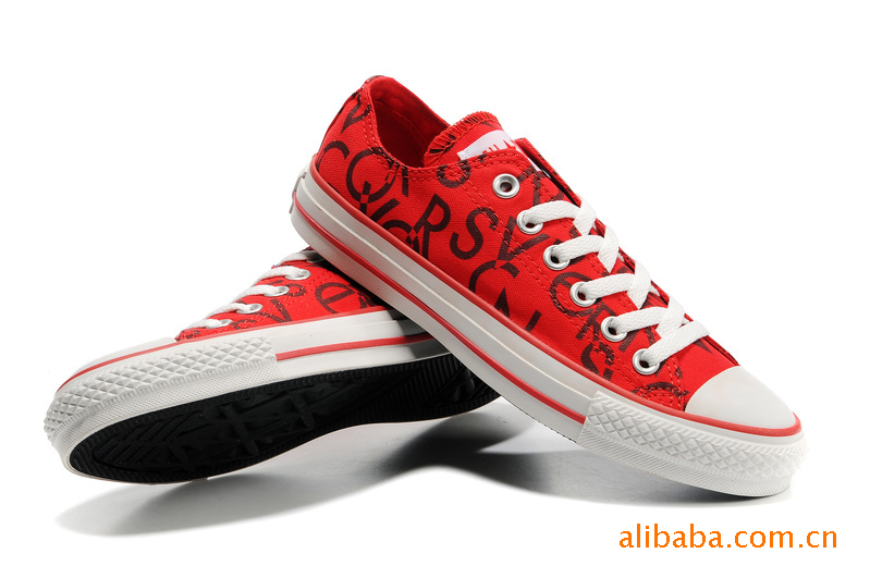 【Chuck Taylor All Star Print 红色英文字母涂鸦