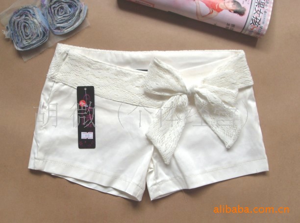 供应女装春夏性感超<em>短裤</em>流行时尚<em>花边蝴蝶结</em>9
