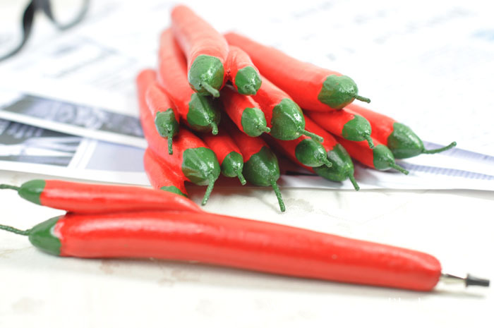 批发供应 创意 文具 仿真笔 多类型 蔬菜类 双红