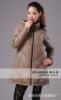 2011秋冬装新款韩版休闲时尚连帽PU革防风长款修身羽绒服