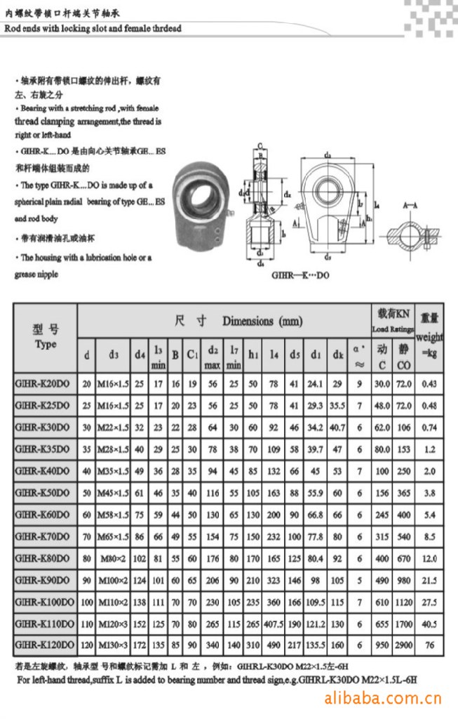 油缸耳环轴承 关节轴承