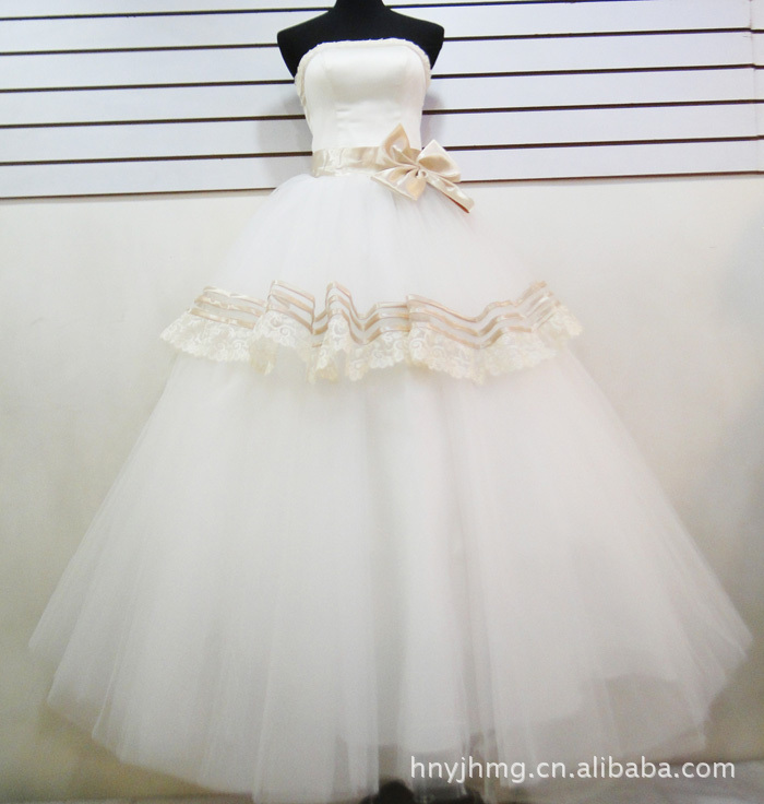 【批发精品婚纱礼服新娘装 拖尾婚纱抹胸婚纱