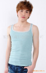 s11022 素色简洁大方领 纯棉 型男必备背心 2011新款