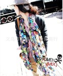 热卖2011新款超大可爱笑脸围巾长丝巾纱巾秋季韩版女披肩am001