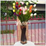 4头小郁金香 人造绢花批发 家居装饰花卉