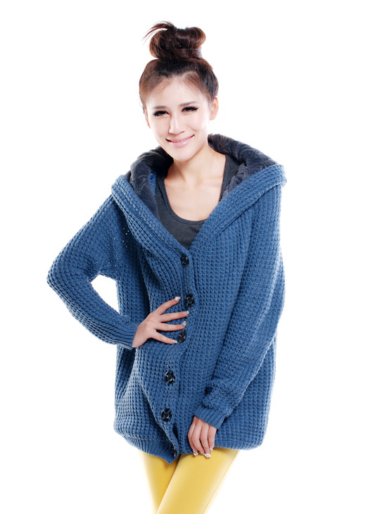 秋冬新款2011 宽松大码内胆抓绒<em>加厚女士</em>毛衣