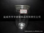 350毫升 双层玻璃杯有盖(纯手工制作,可印刷LOGO)