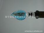 批发供应简约美观蓝色叶子型玻璃红酒塞
