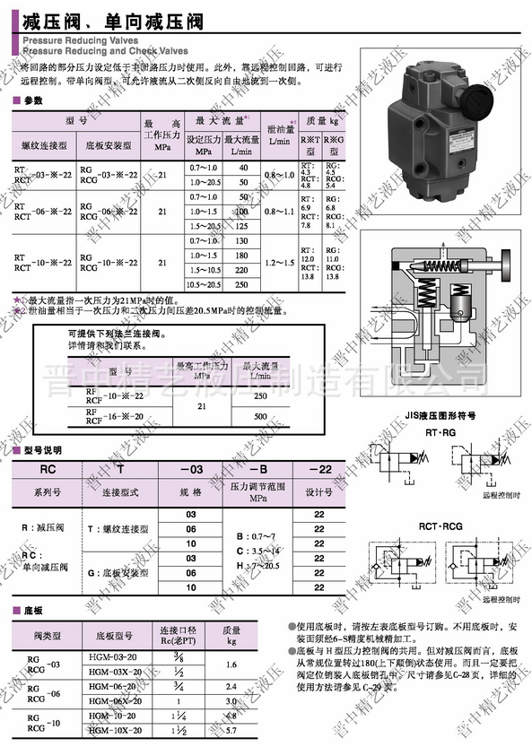 配件,备品备件 液压元件 液压阀 厂家直销日本榆次油研(yuken)减压阀