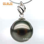 国盛祥 11-12mm 18白金 珠宝级A1AB 天然 大溪地 黑珍珠 吊坠