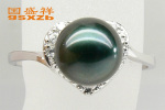 【国盛祥】北海南珠 7.0-7.5mm 孔雀蓝 海水珍珠戒指