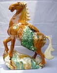 唐三彩 马上羸 工艺品 摆件 商务礼品 家居装饰品