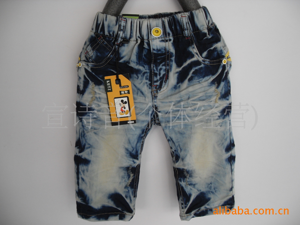 【高档精品夏款男童卡通小子牛仔<em>马裤</em> 酷吧】