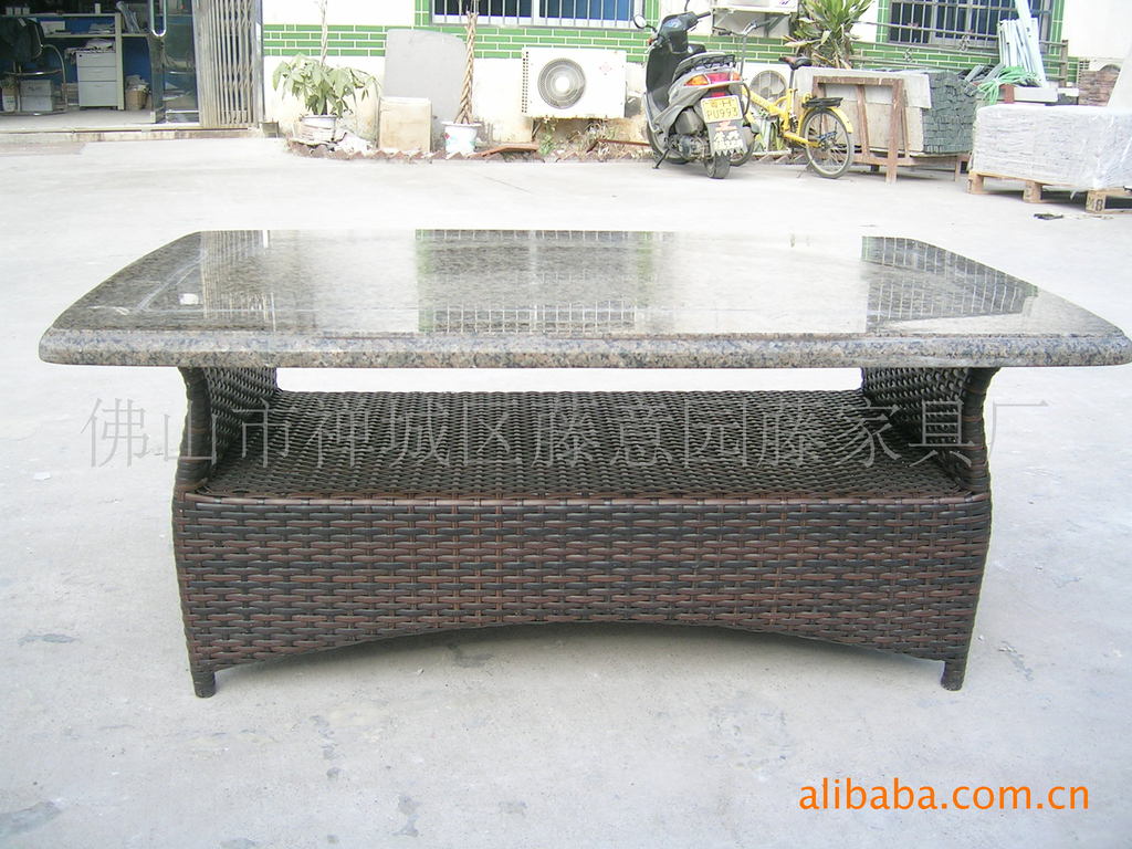 批发编藤茶几铝蜂窝复合大理石黄金钻大理石黄