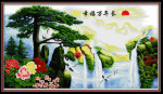 幸福万年长十字绣 迎客松/风景大画/十字绣客厅大画/十字绣批发