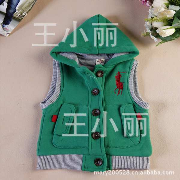 【<em>批发</em>供应小<em>大人</em>绿色款儿童保暖时尚连帽小马