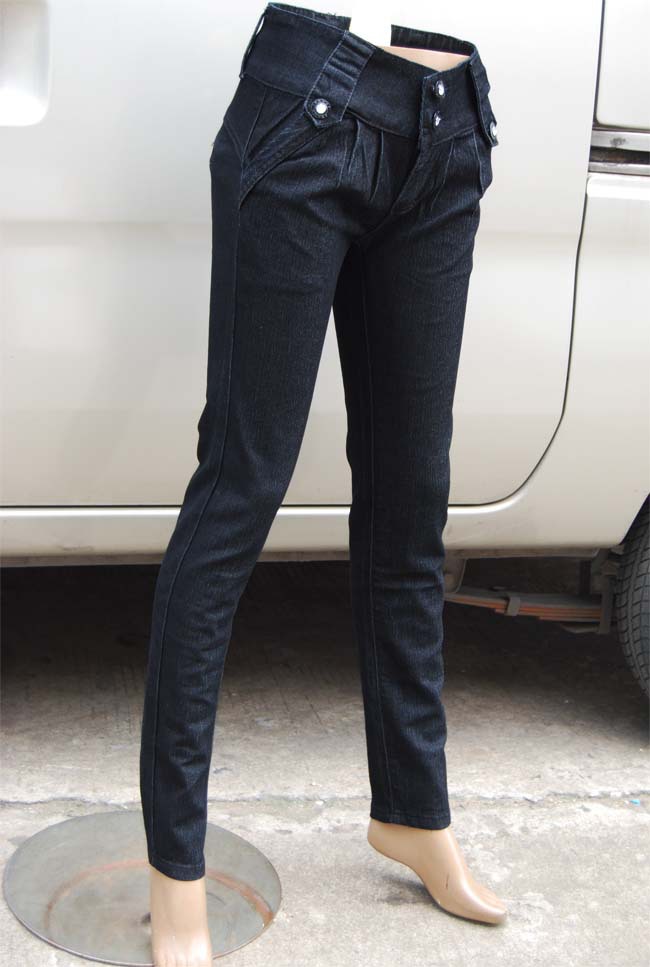 8807牛仔裤黑色铅笔裤韩版显瘦弹力中腰小脚牛仔裤女士长裤 20.