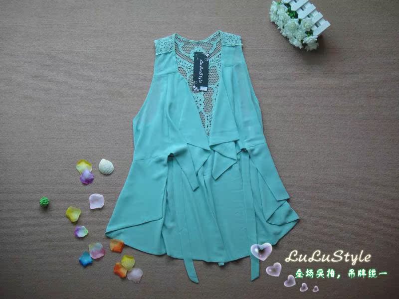 【L069 镂空雪纺薄<em>款开衫背心</em> 2011新款秋装 