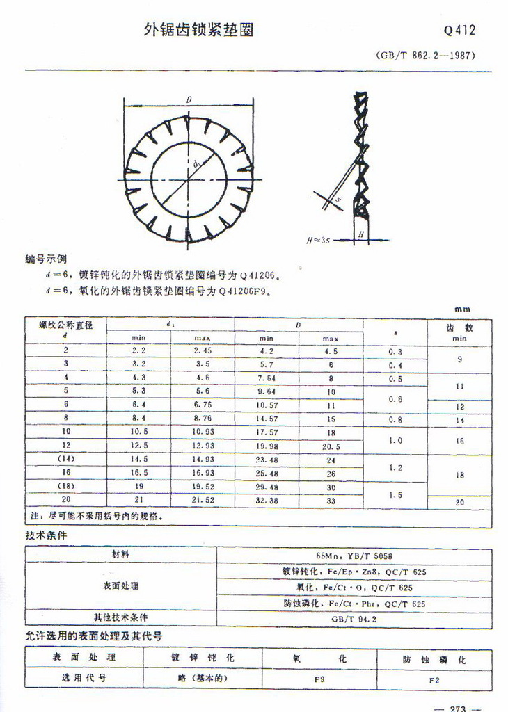 供应高品质厂家直销q412gb8622外锯齿锁紧垫圈