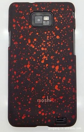 手机保护套-I9100手机外壳 立体泼墨 皮革橡胶