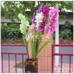 4叉高枝苍兰 艺术插花 仿真绢花批发