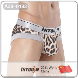 INTOUCH <em>因他趣 男士内裤</em> 豹纹银腰包边柔丝